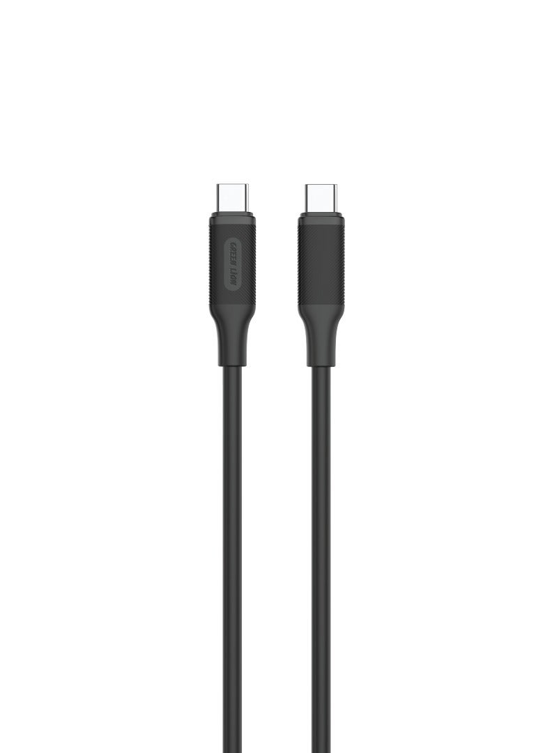 GREEN LION USB-C to USB-C PVC Cable 3M / 480mbps Transfer Speed / Quick Charge Capability / Wide Compatibility / 60W Charging / 10000 Bends Life Span / Secure & Safe / Charge & Sync - Black - Image 1