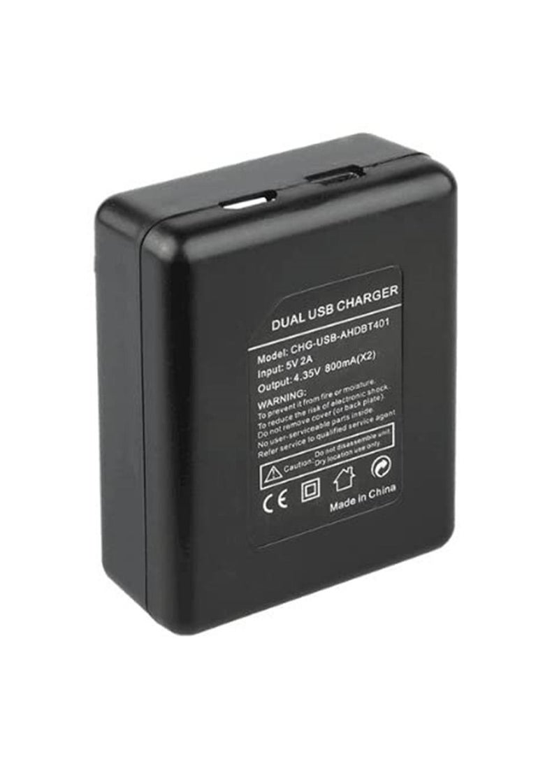 USB Dual Battery Charger for GoPro Hero 4 Camcorder