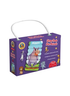 Generic Stripes Puzzle - Zoo Animals - 3 Double-sided puzzle sets 