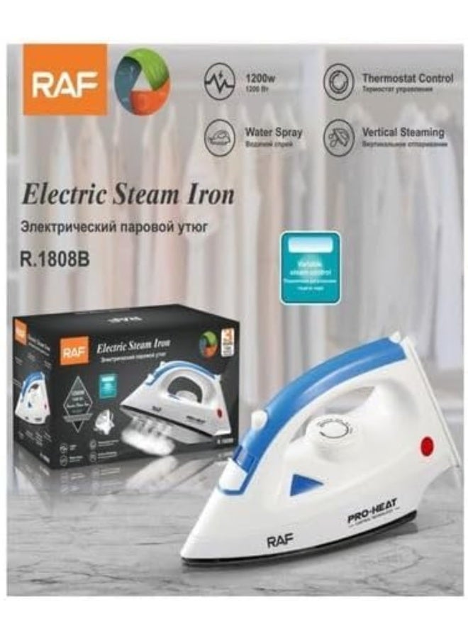 آر إيه أف مكواة بخار كهربائية RAF، 1200 واط، R.1808B - أبيض - Image 2