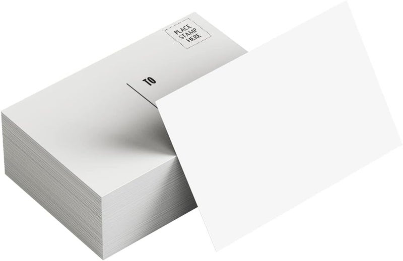 Reskid Blank Postcards for Mailing. 100 White 4x6 Blank Post Cards, Blank Mailable Postcards Set. 14pt Postcard Paper Cardstock, Bulk Post Card Pack. - Image 3