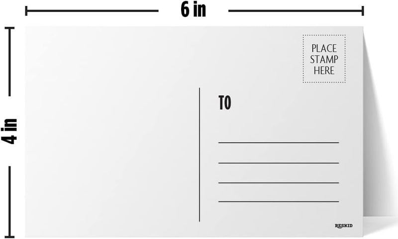 Reskid Blank Postcards for Mailing. 100 White 4x6 Blank Post Cards, Blank Mailable Postcards Set. 14pt Postcard Paper Cardstock, Bulk Post Card Pack. - Image 4