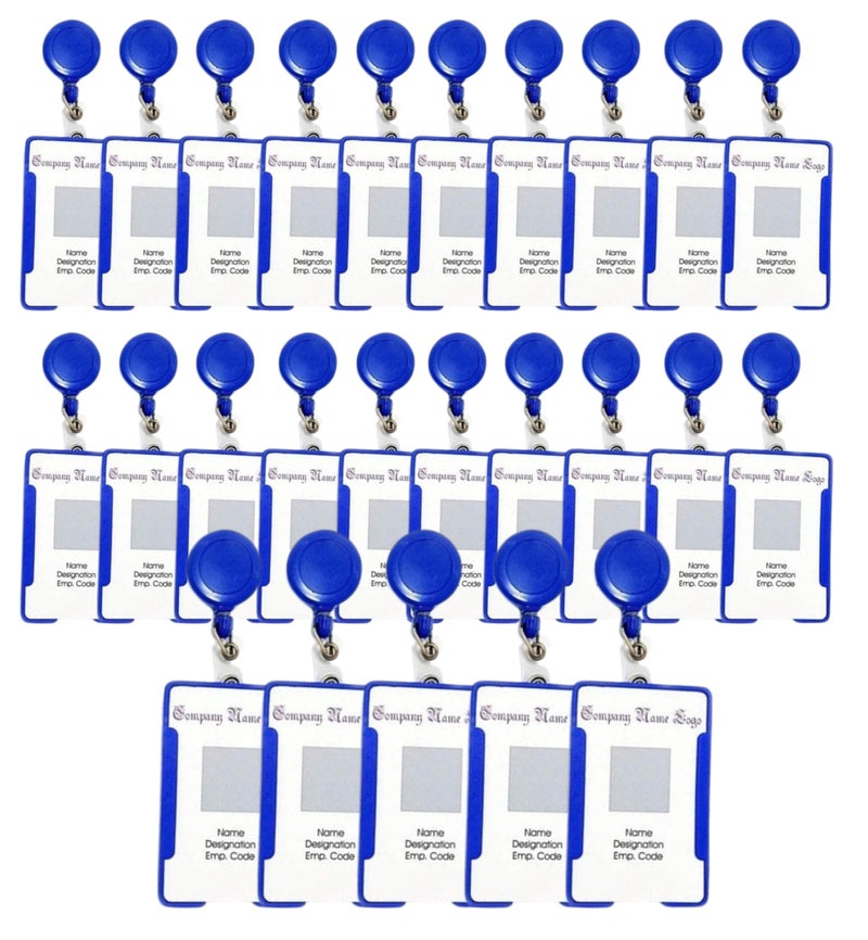 ANG Combo Pack of Blue ID Card Holder with Retractable Reel YOYO Made in India(Pack of 25) - Image 1
