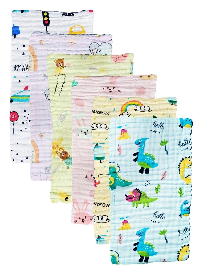 TERI BERI Muslin Printed Burp Cloths 100% Cotton Large 20''x10'' Extra Soft and Absorbent Baby Burping Cloth for Boys Girls (5) - Image 1
