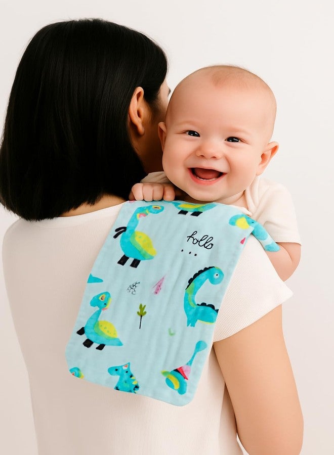 TERI BERI Muslin Printed Burp Cloths 100% Cotton Large 20''x10'' Extra Soft and Absorbent Baby Burping Cloth for Boys Girls (5) - Image 2