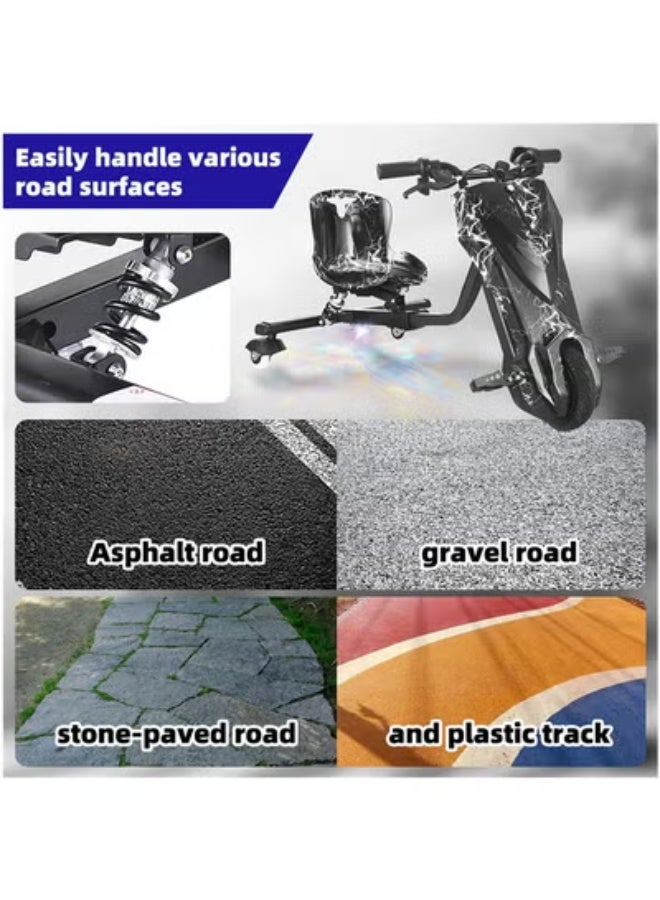 Sandinrayli Drifting Electric Scooter, Adjustable Length Kid Ride on Tricycles, 36V Drift Trike, Big Wheel Drifting Tricycle, Playground Kids Tricycle Bike, Kids Outdoor Play Equipment  (8 Inch) - Image 4