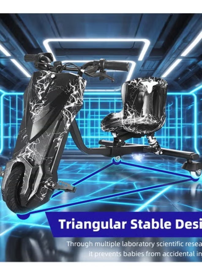 Sandinrayli Drifting Electric Scooter, Adjustable Length Kid Ride on Tricycles, 36V Drift Trike, Big Wheel Drifting Tricycle, Playground Kids Tricycle Bike, Kids Outdoor Play Equipment  (8 Inch) - Image 5