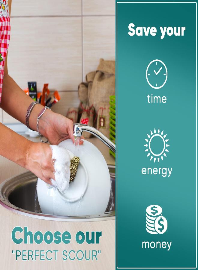 DR. SCHAVIT Perfect Scour 2 Pack Scrub Sponges for Kitchen - Multipurpose Non-Scratch Sponge with Heavy Duty Scouring Power - Soft and Fast Cleaning Scrubber for Cleaning Dishes, Pans, Pots and Hard Stains - Image 2