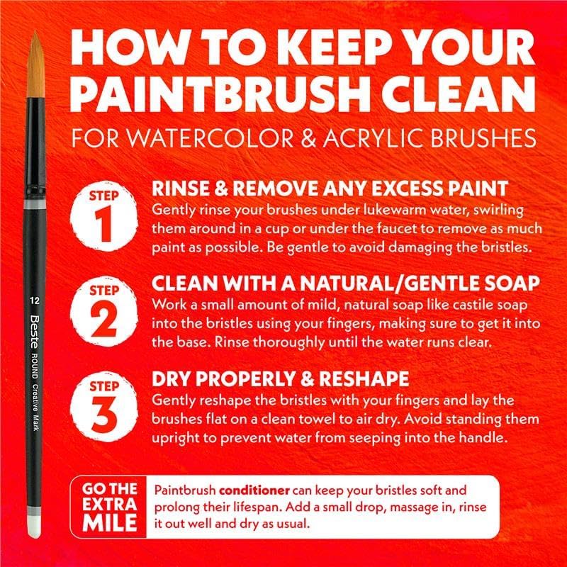 Creative Mark Art Supplies Large Mural Natural Hog Bristle Paint Brush - Filbert #30 - Artist Supplies for Acrylics, Watercolors, and Oils - Durable, Resilient, Seamless Ferrules - Image 3