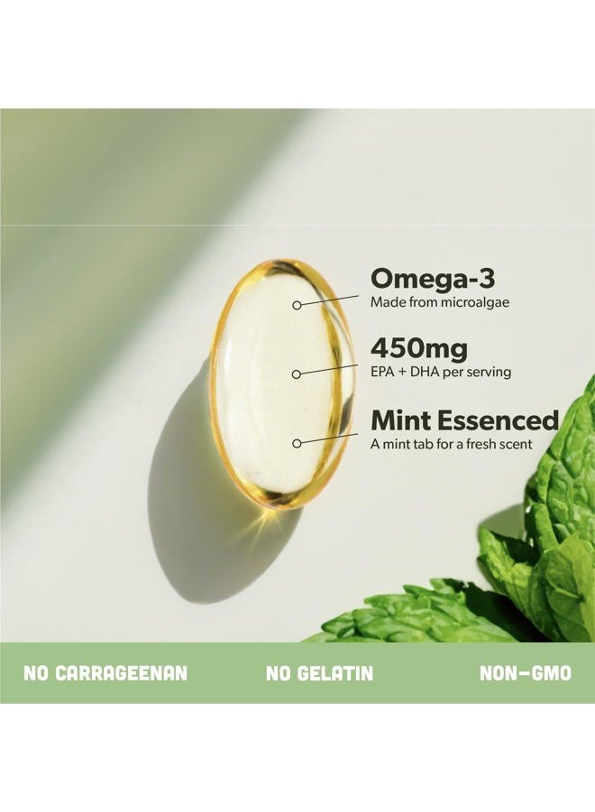 sapling Vegan Omega 3 Supplement - Plant Based DHA & EPA Fatty Acids - Carrageenan Free, Alternative to Fish Oil, Supports Heart, Brain, Joint Health - Sustainably Sourced Algae - 60 Softgels  - Image 4