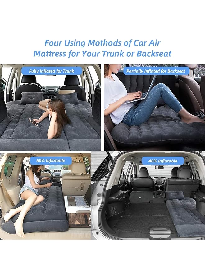 Fh Car Air Mattress SUV Inflatable Bed Portable For Car Travel and Camping Sleeping Black - Image 3