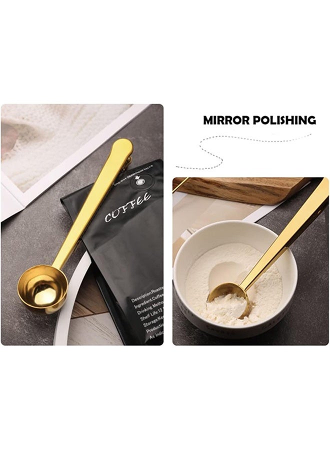 1 pcs Stainless Coffee Scoop with Clip, Coffee Measuring Spoon with Clip for Measuring Coffee, Milk, Tea, Protein Powder, Instant Drinks(gold) - Image 4