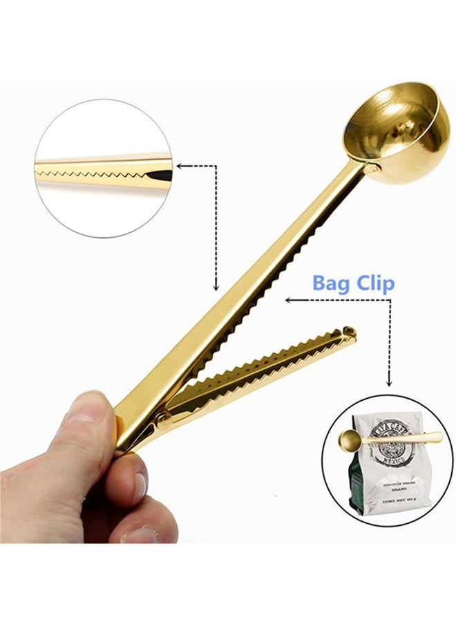 1 pcs Stainless Coffee Scoop with Clip, Coffee Measuring Spoon with Clip for Measuring Coffee, Milk, Tea, Protein Powder, Instant Drinks(gold) - Image 3