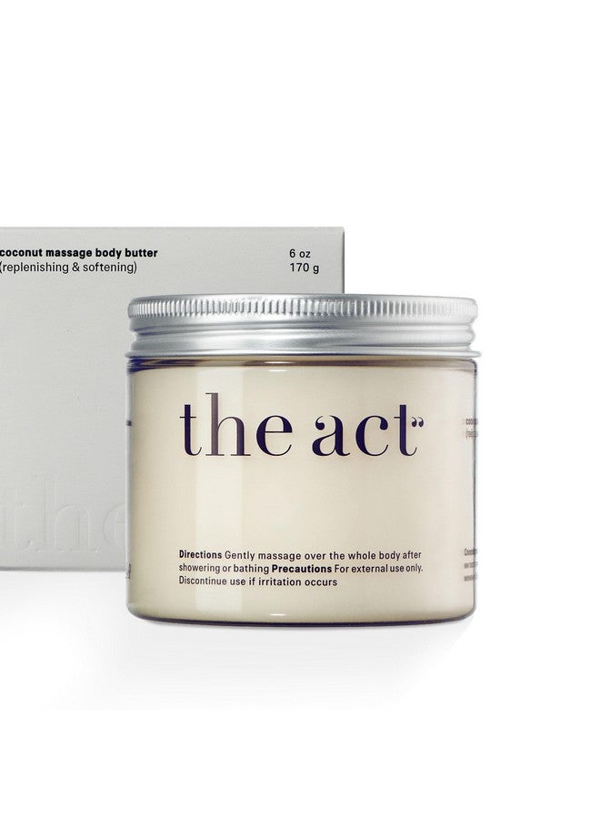 The Act Coconut Massage Body Butter - Organic, Vegan, Moisturizing with Shea Oil, Sweet Almond Oil & Vitamin E - Ideal for All Skin Types, Day/Night Use, for Men Women, 6 OZ - Image 1