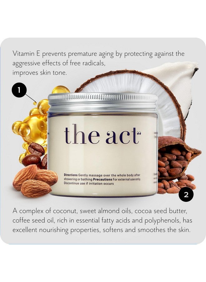 The Act Coconut Massage Body Butter - Organic, Vegan, Moisturizing with Shea Oil, Sweet Almond Oil & Vitamin E - Ideal for All Skin Types, Day/Night Use, for Men Women, 6 OZ - Image 5