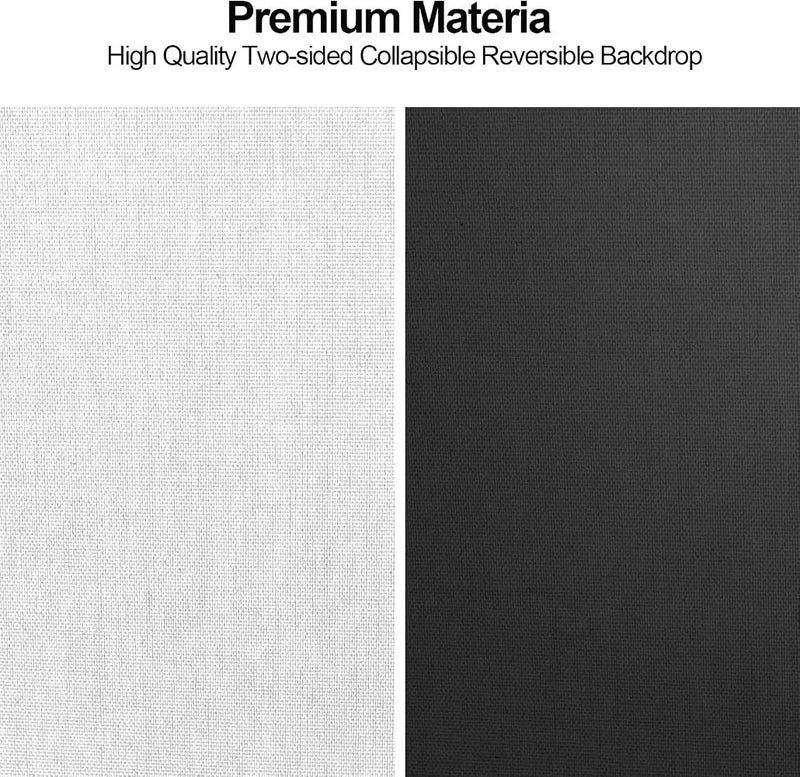 EMART 2-in-1 Collapsible Background Panel 5ft x 6.5ft, Black And White Full Cotton Photography Backdrop with Carrying Case for Photo Video Studio - Image 3
