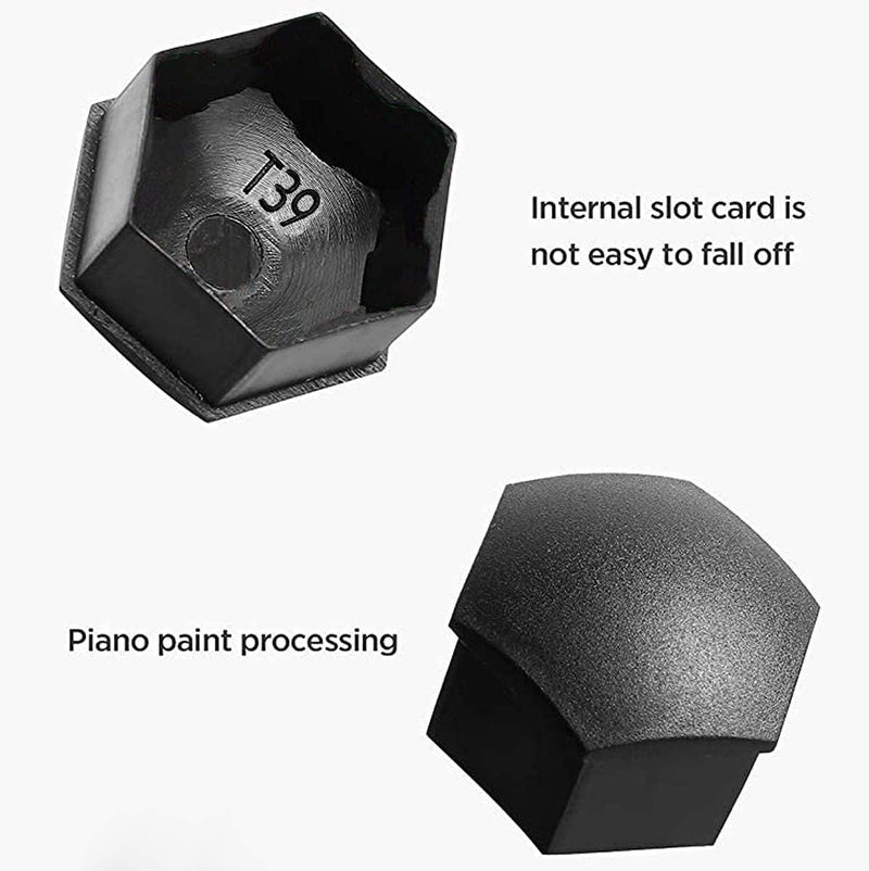 Gebildet 20 Pieces Wheel Nut Caps 17mm, Wheel Bolt Nut Caps Covers, Hexagonal Tire Nut Covers with Removal Tool Set for Cars, Matte Black - Image 2