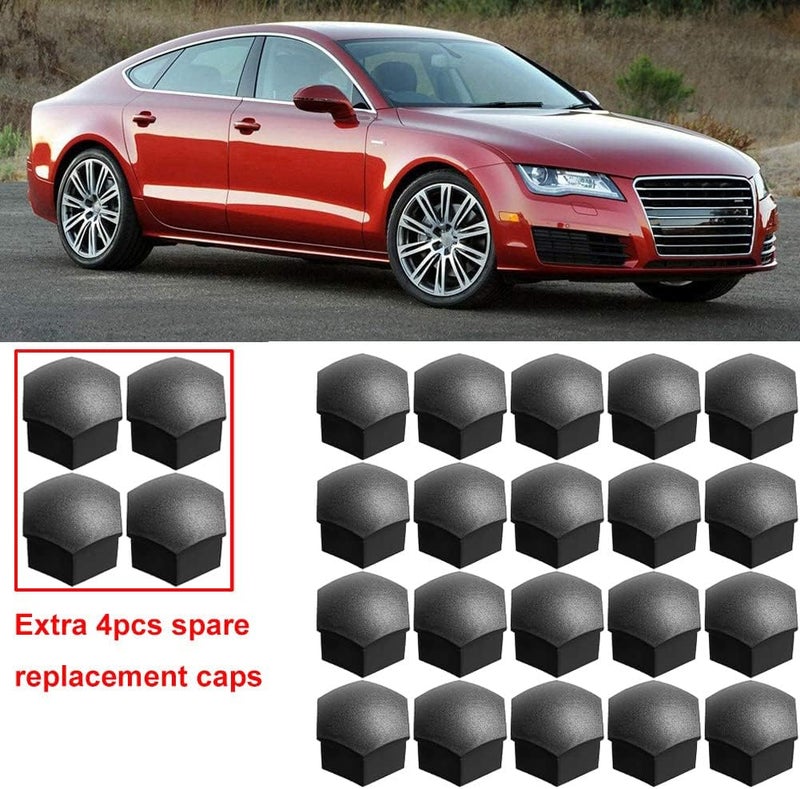 Gebildet 20 Pieces Wheel Nut Caps 17mm, Wheel Bolt Nut Caps Covers, Hexagonal Tire Nut Covers with Removal Tool Set for Cars, Matte Black - Image 3