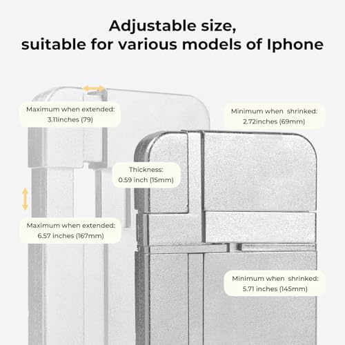 HTVRONT ﻿HTVRONT Adjustable Phone Case Fixture- Universal Aluminium Fixture Mold Compatible with Multiple iPhone Models- Durable for Heat Pressing, Preventing Deformation and Uneven Heating - Image 3