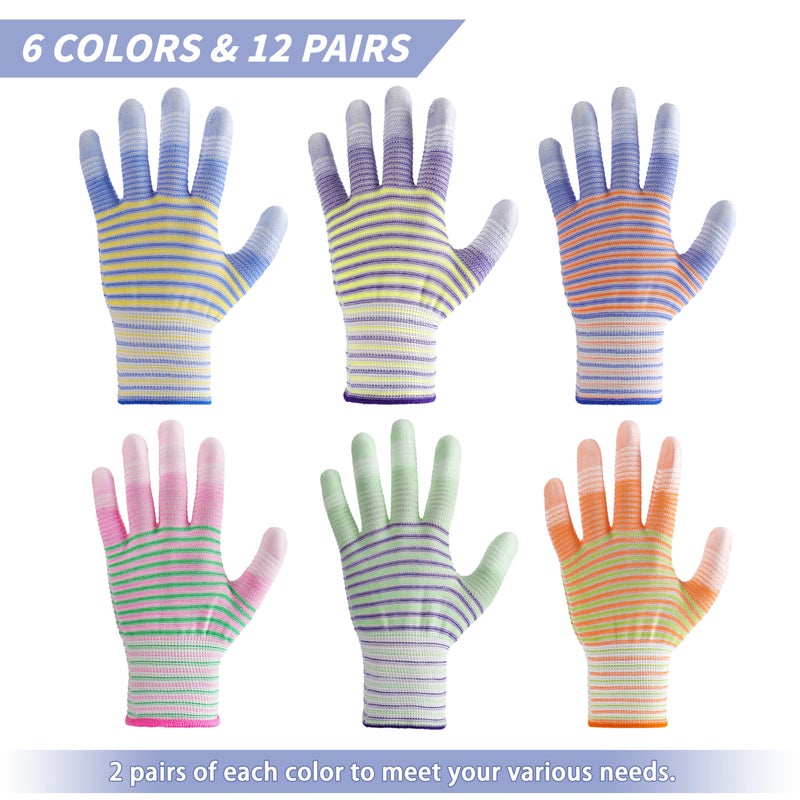 TOBEHIGHER Gardening Gloves for Women - Breathable Rubber Garden Gloves, Outdoor Protective Working Gloves (12 Pairs) - Image 2