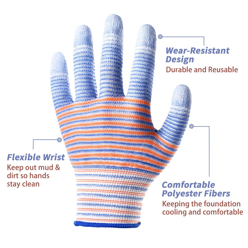 TOBEHIGHER Gardening Gloves for Women - Breathable Rubber Garden Gloves, Outdoor Protective Working Gloves (12 Pairs) - Image 3