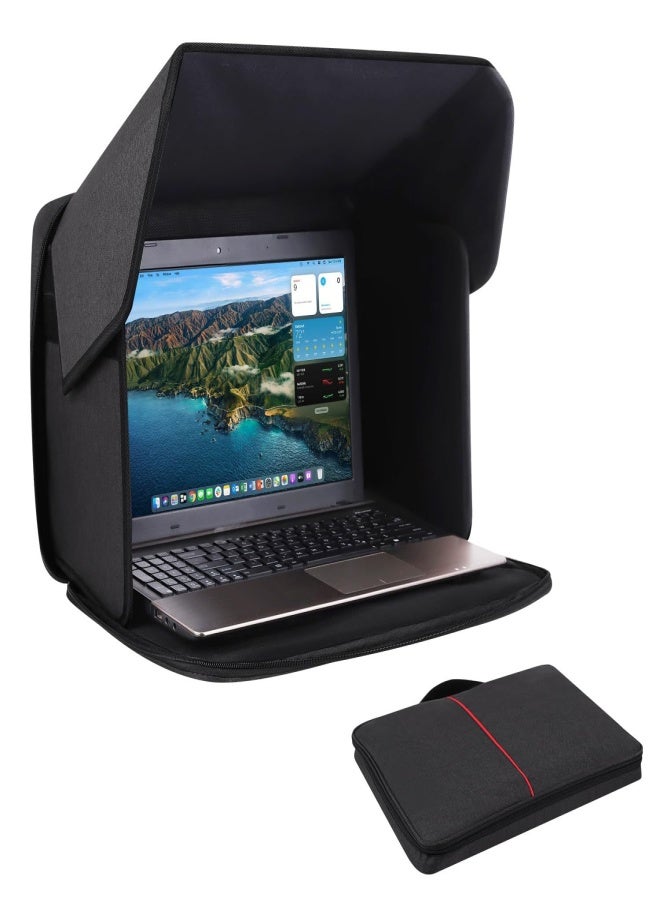 Laptop Sun Shade Grey Portable Privacy Guard Anti Glare Folding Laptop Hood for 16 Inches Laptops - Image 2