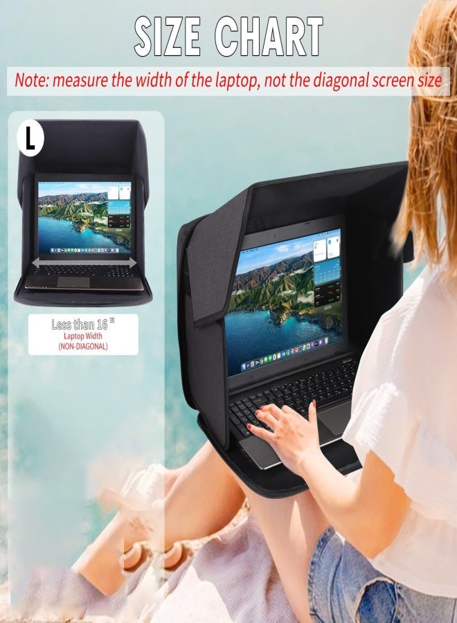 Laptop Sun Shade Grey Portable Privacy Guard Anti Glare Folding Laptop Hood for 16 Inches Laptops - Image 4
