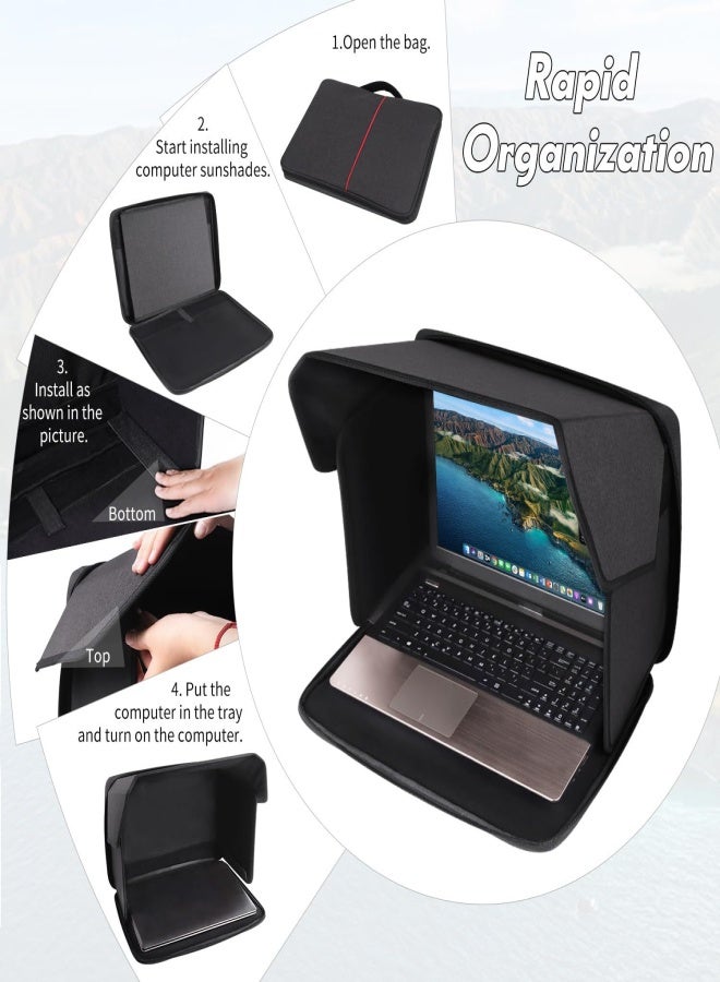 Laptop Sun Shade Grey Portable Privacy Guard Anti Glare Folding Laptop Hood for 16 Inches Laptops - Image 3