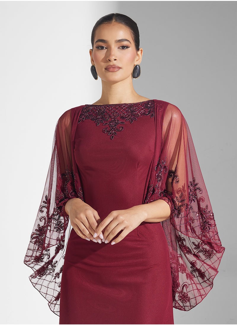 Frock and Frill Beaded Overlay Gown Dress  - Image 3