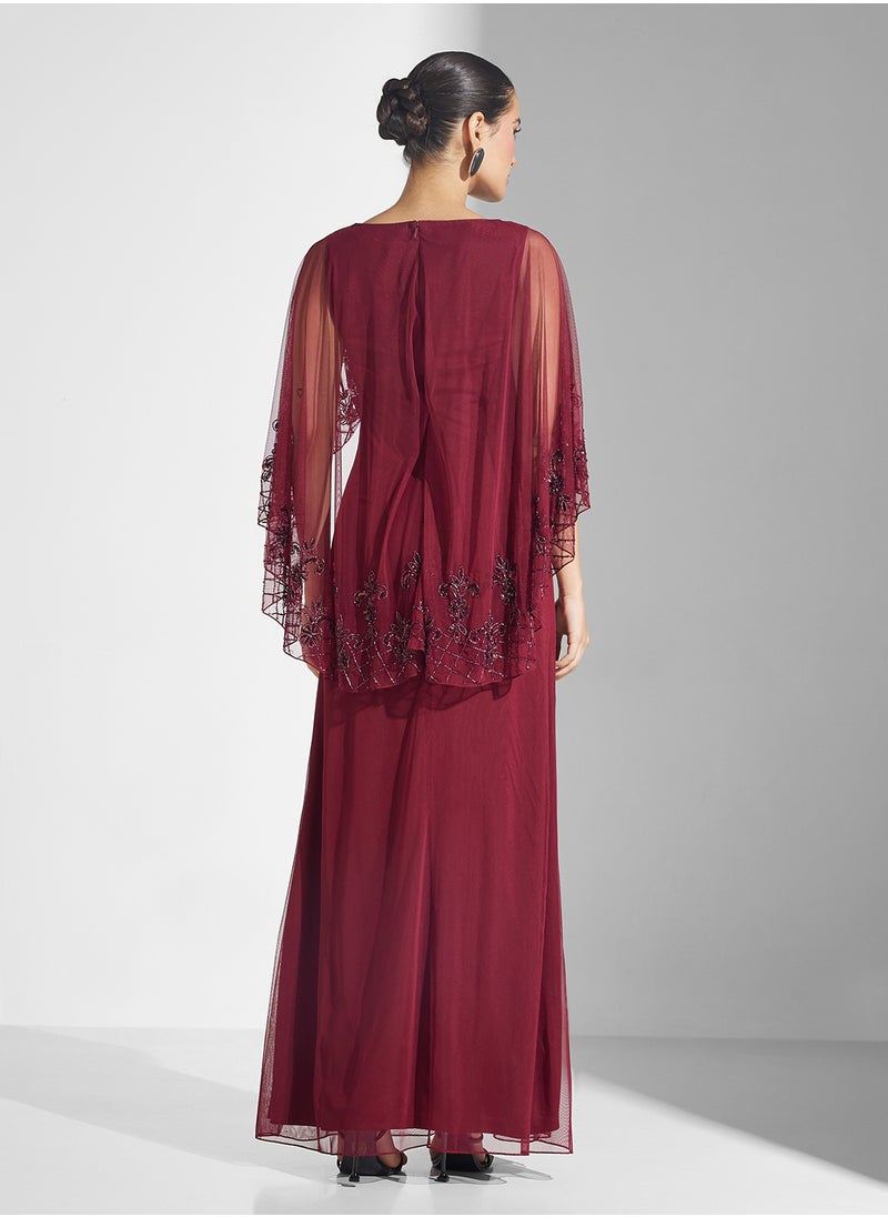 Frock and Frill Beaded Overlay Gown Dress  - Image 2