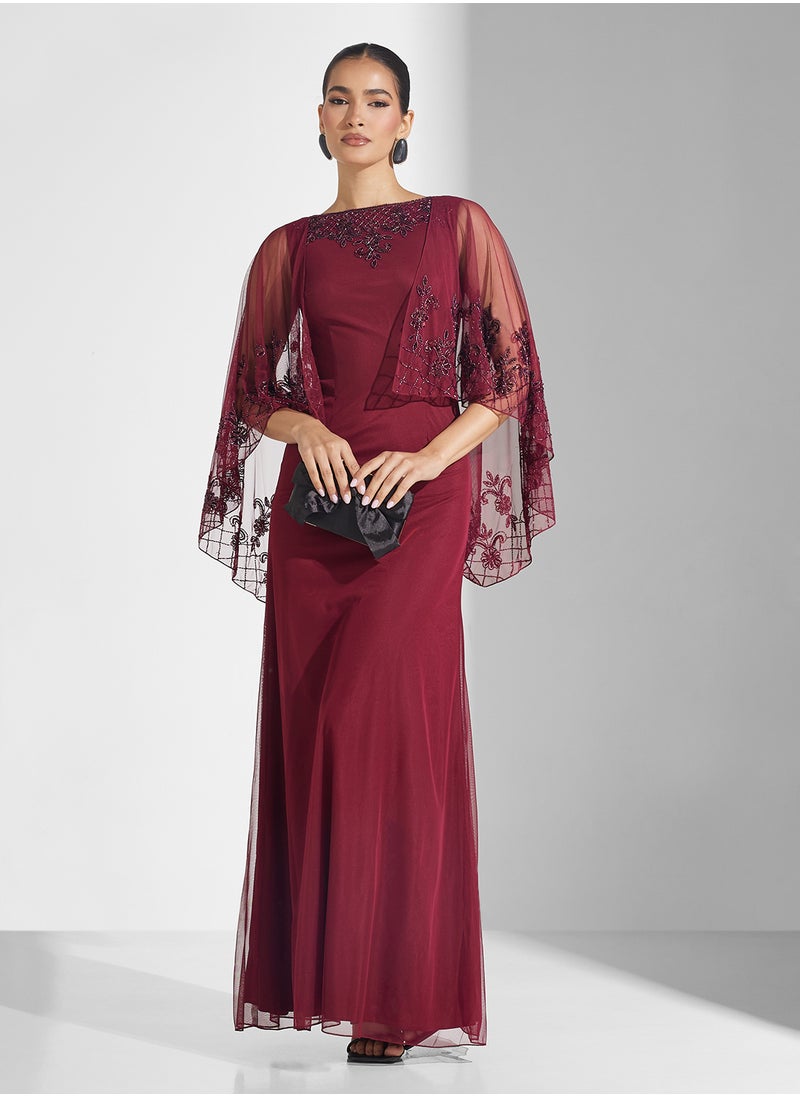 Frock and Frill Beaded Overlay Gown Dress  - Image 4