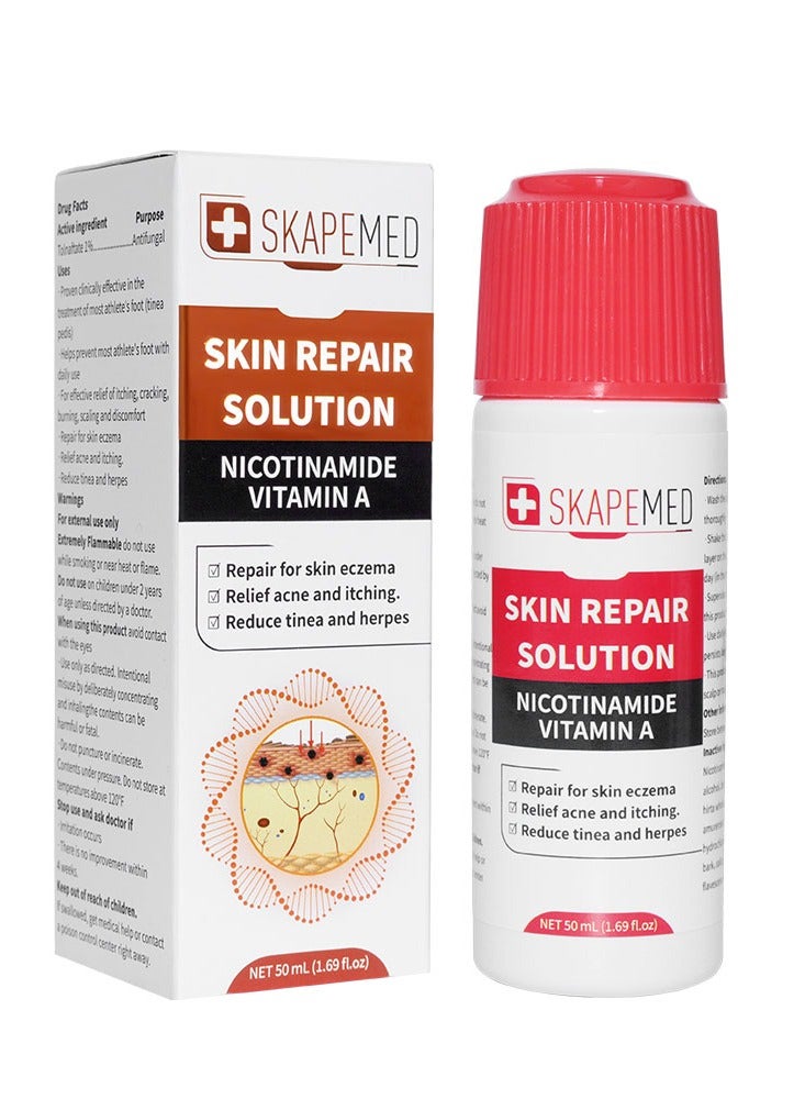 SKAPEMED 50ml Skin Repair Solution Nicotinamide Vitamin A for Tinea and Herpes Acne and Itching Relief Serum Prevent and Treatment of Athlete's Foot Eczema Repair Serum - Image 1
