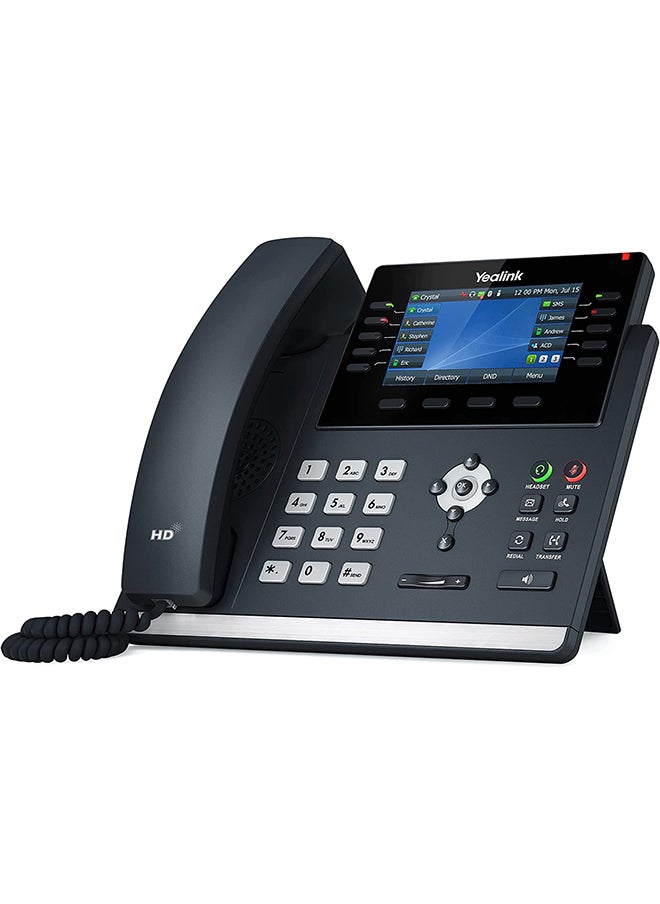 Yealink - Yealink T46U IP Phone, 16 VoIP Accounts. 4.3-Inch Color Display. Dual USB 2.0, Dual-Port Gigabit Ethernet, 802.3af PoE, Power Adapter Not Included (SIP-T46U) - Image 1