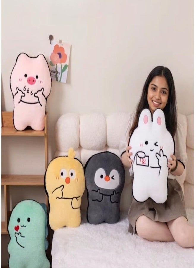 TechMax Solution Cute Girly Heart Chicken Plush Pillow Soft Kawaii Cushion Toy for Kids Gift Bedroom Decor - Image 5