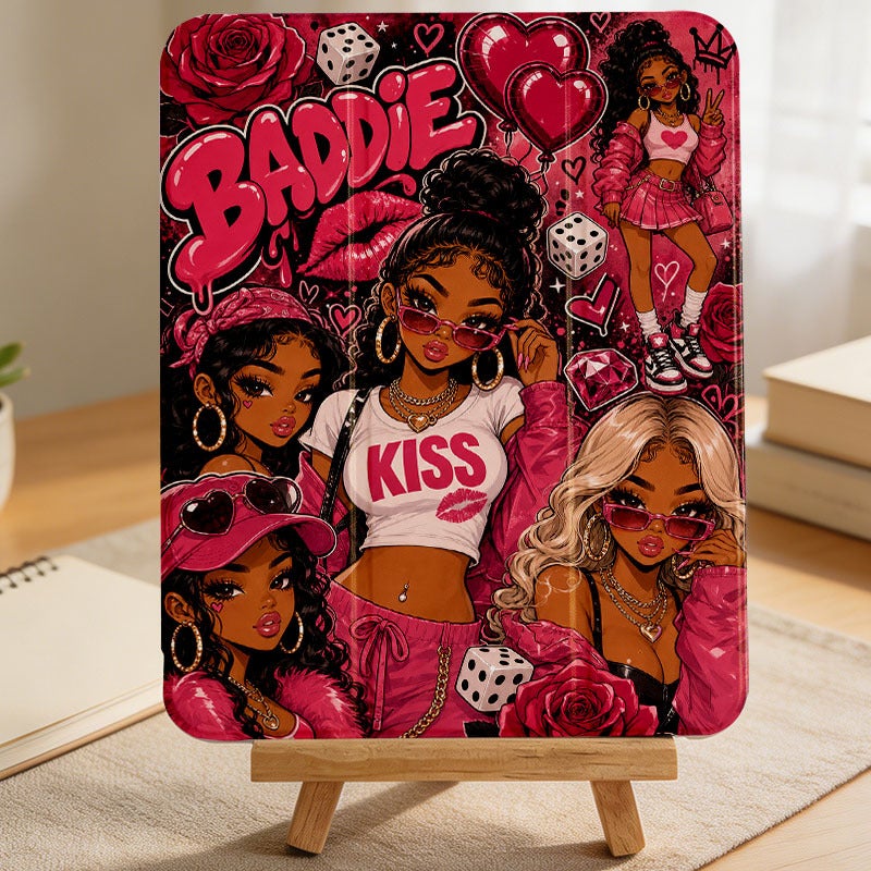 Tablet Case for iPad, Pink Baddie Doll Collage, iPad Clear Cover for Mini Air Pro 4 5 6 7 8 9 10 11 12, Suitable for 7.9 8.3 9.7 10.2 10.5 10.9 11 12.9 13 inch Acrylic Clear Shockproof Protective with Stand - Image 4