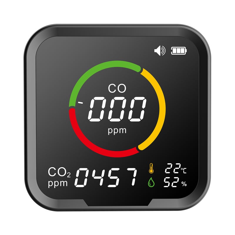 PTH-9E Intelligent WIFI CO CO2 Detector Portable Temperature, Humidity and Air Quality Detector - Image 1