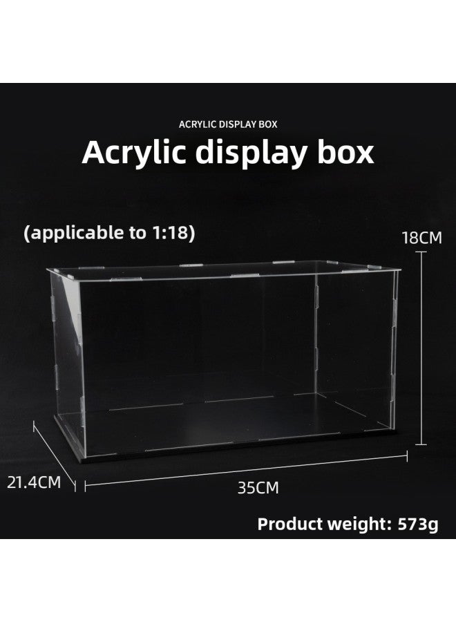 Realistic Alloy Car Model Acrylic Dustproof Cover Children's Boys Toy Car Display Storage Box Vehicle Model Simulation-Color:Transparent 1:18 Assembled Dustproof Box - Image 1