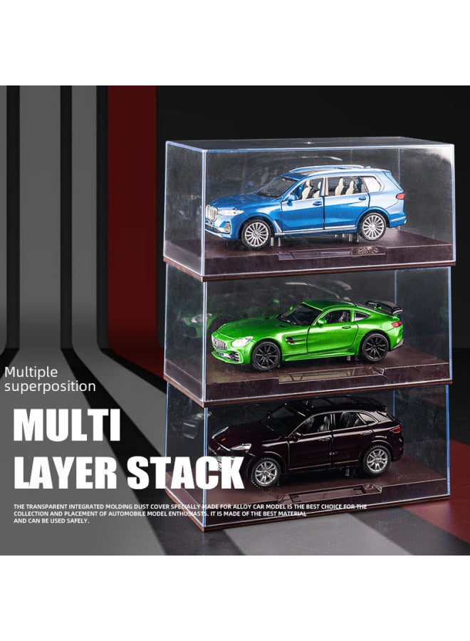Realistic Alloy Car Model Acrylic Dustproof Cover Children's Boys Toy Car Display Storage Box Vehicle Model Simulation-Color:Transparent 1:18 Assembled Dustproof Box - Image 2