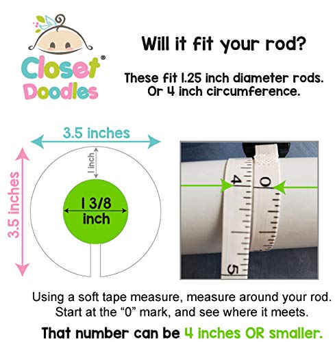Closet Doodles C102 Baby Girl Nursery Closet Clothing Size Dividers Pink Roses Set of 6 (1.25 Inch Rod) - Image 2