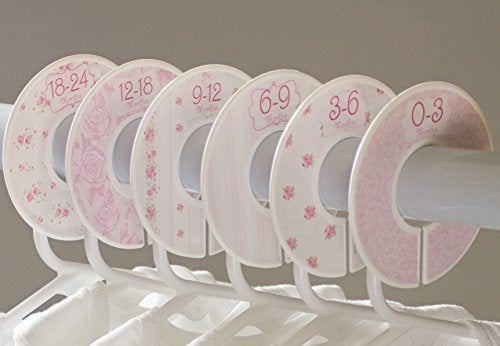 Closet Doodles C102 Baby Girl Nursery Closet Clothing Size Dividers Pink Roses Set of 6 (1.25 Inch Rod) - Image 4