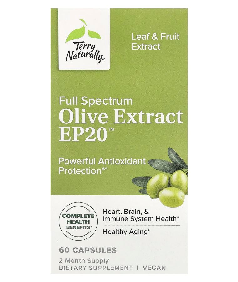 Terry Naturally Full Spectrum Olive Extract EP20™ 60 Capsules