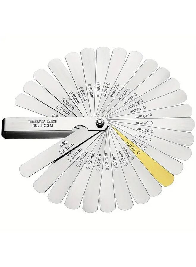 Silver Stainless Steel Feeler Gauge Durable Precise Compact Measurement Tool - Image 1