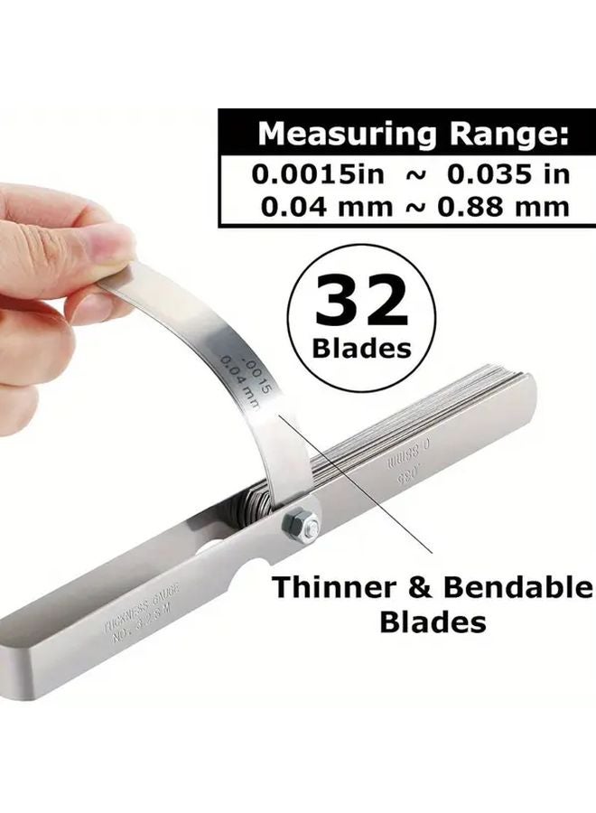 Silver Stainless Steel Feeler Gauge Durable Precise Compact Measurement Tool - Image 5