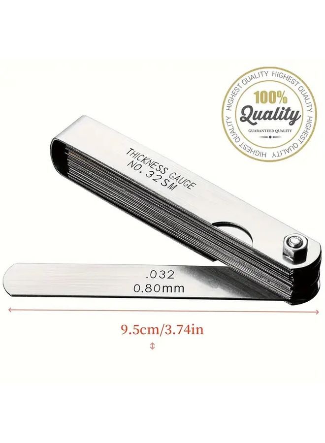 Silver Stainless Steel Feeler Gauge Durable Precise Compact Measurement Tool - Image 3