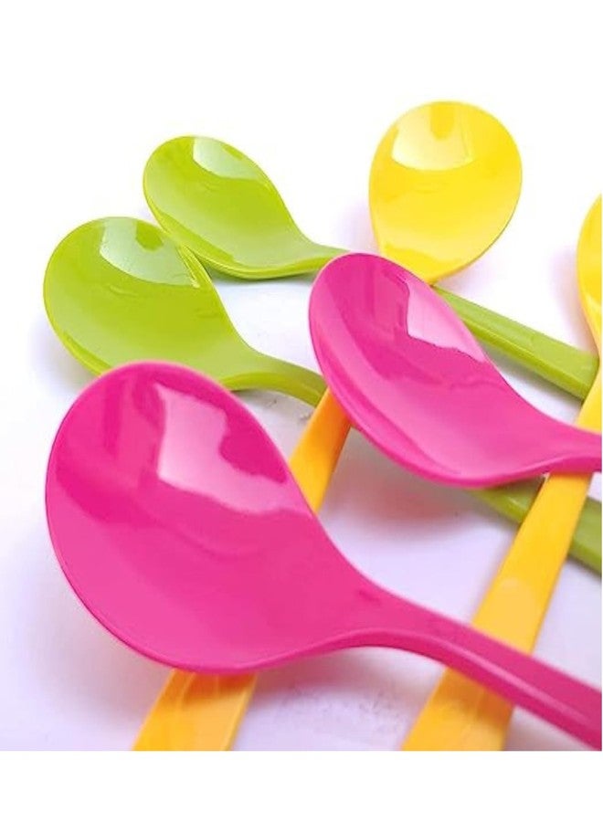 SBA PRIME 12 Pcs Food-Grade Plastic Spoon Set - Baby Feeding Spoons, Plastic Tea & Coffee Table Spoon Set (Multicolor) - Image 4