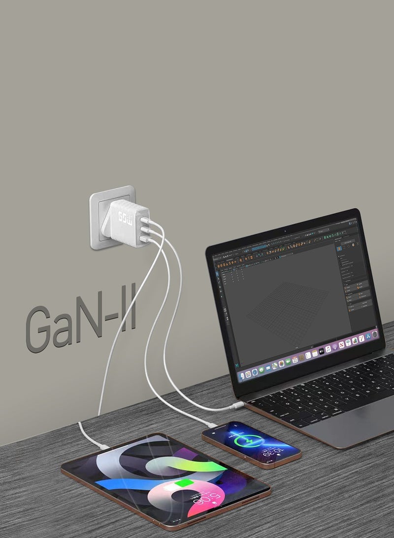 Totulife شاحن حائط FAME Series 65W GaN مع مخرجات PD Type-C مزدوجة و QC3.0 للشحن السريع للهواتف والأجهزة اللوحية والأجهزة - Image 5