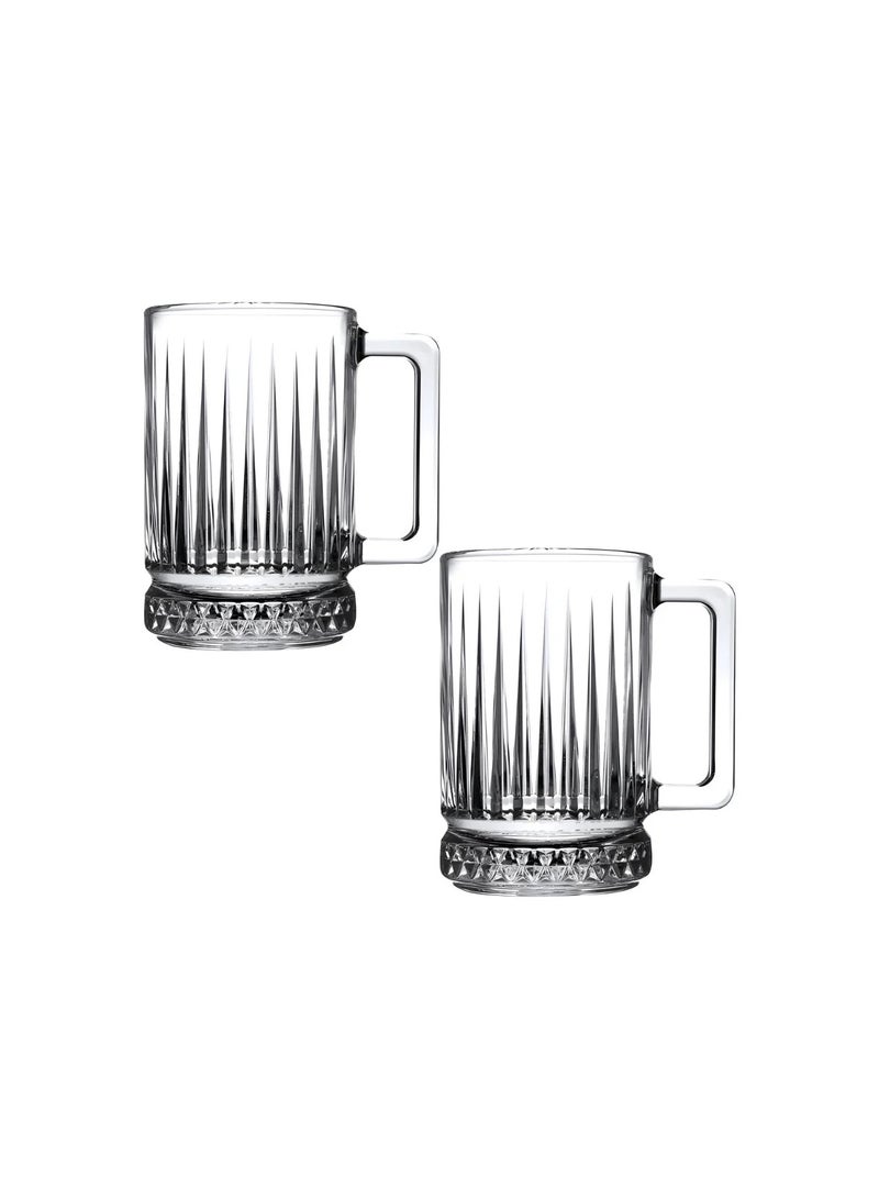 Pasabahce Elysia Coffee and Tea Mug Set of 2 Pcs – 310 ml- Turkey Made Clear - Image 1