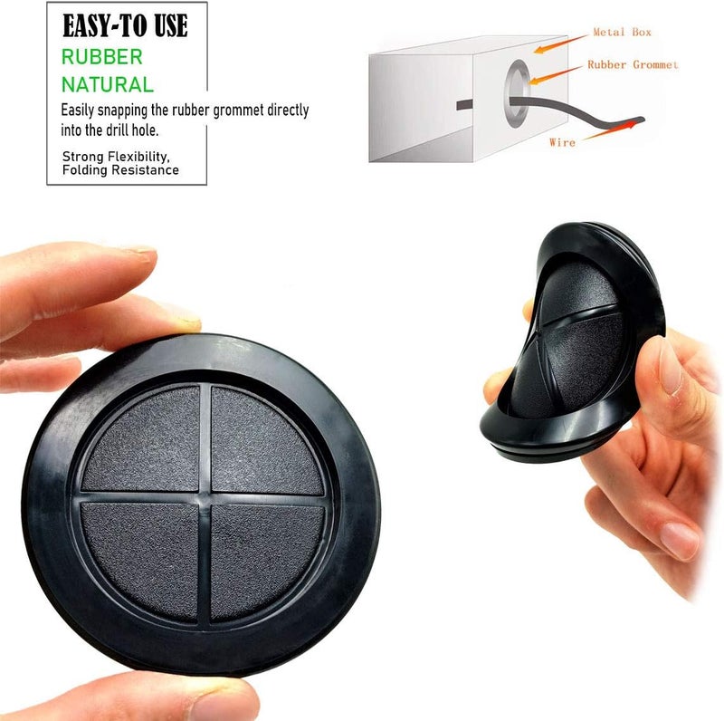 EASYEAH Store 2 Inch Rubber Grommets for Wiring, 1-5/8 in ID, Double-Sided Rubber Plugs for Round Holes, Firewall Grommet Automotive, Wire Cable Grommets for Metal Electric Box, 6 Pcs 42×50 mm, Black - Image 4