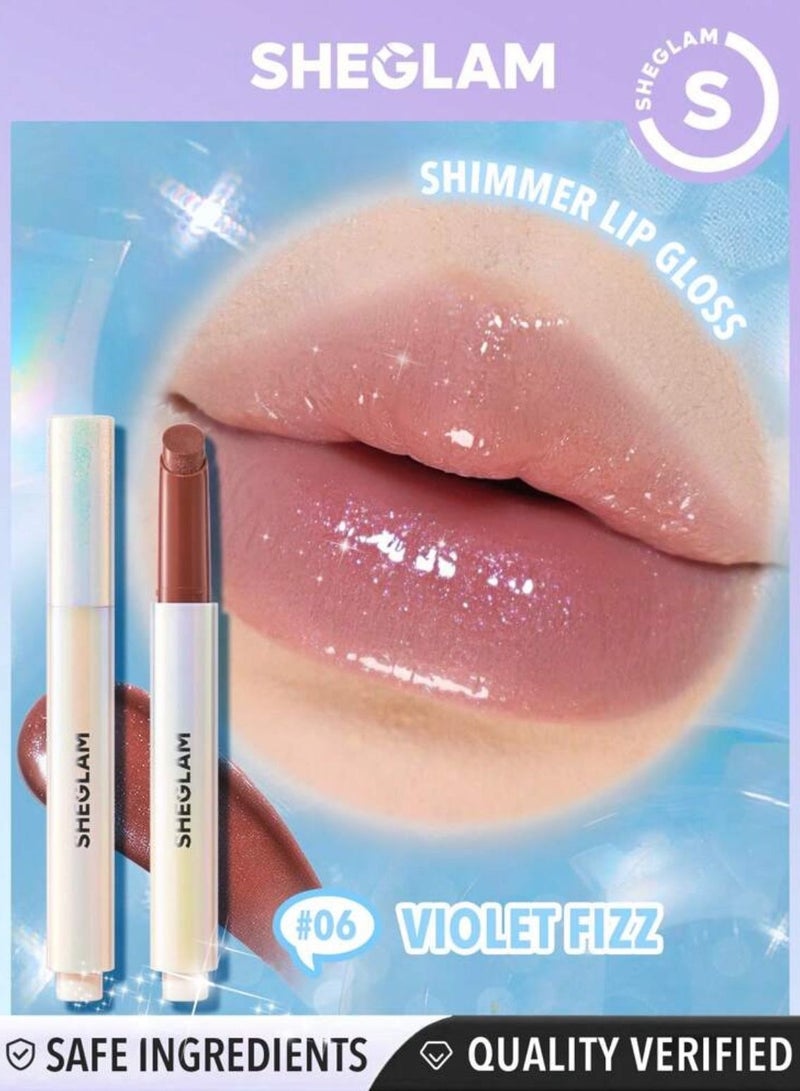 SHEGLAM Pout-Perfect Shimmer Lip Plumper-Violet Fizz Violet Fizz - Image 1