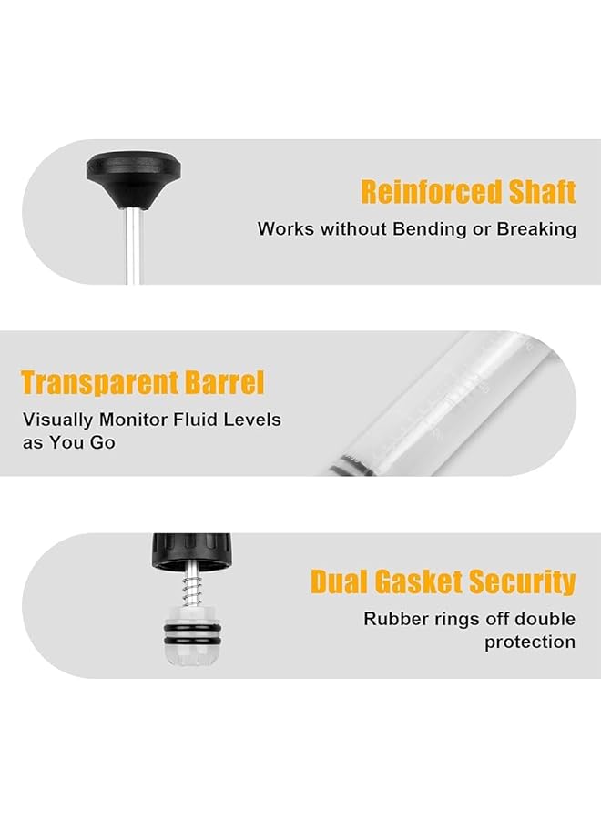 جيه زد اس مضخة شفط سوائل السيارات، محقنة تغيير الزيت مع خرطوم، شفط وقود يدوي وملء، جهاز تفريغ سوائل تغيير الزيت (500 سم مكعب) - Image 5